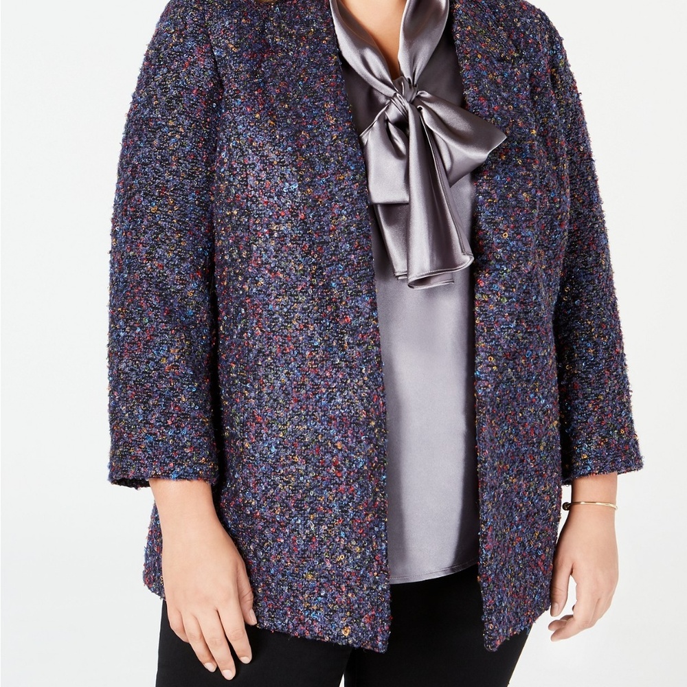Nine West Plus Size Twee Multicolor Flyaway Blazer